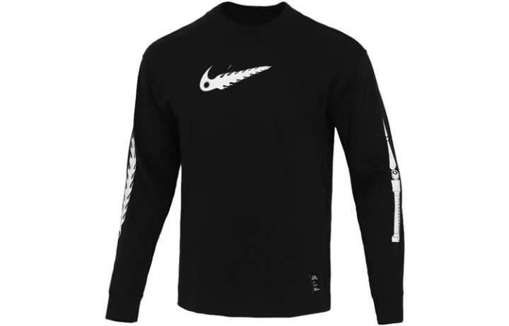 Nike Nike T Shirts Men's Black Crew Neck Moderate Straight Fit