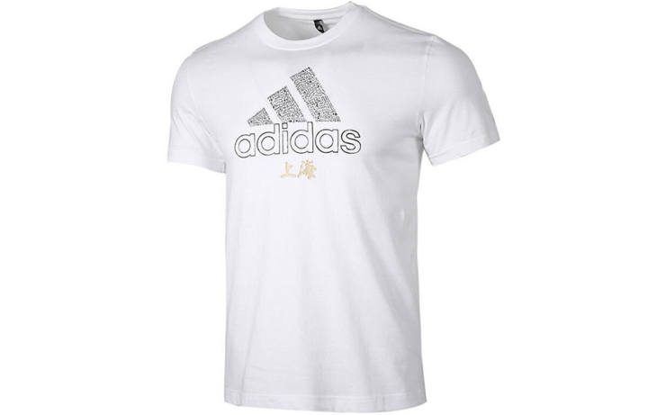 Adidas Adidas T Shirts Men's White Crew Neck Moderate Straight Fit