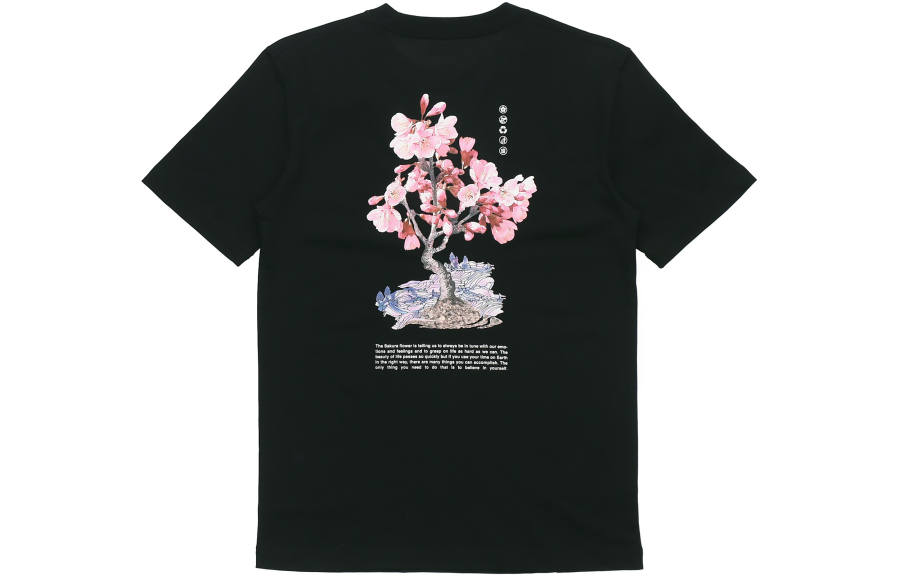 Li-Ning Li Ning T Shirts Men's Black Crew Neck Moderate Straight Fit