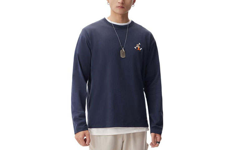 Dickies T Shirts Men's Dark Marine Blue Crew Neck Moderate Straight Fit