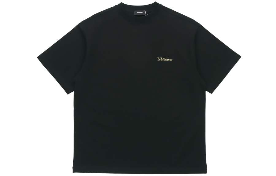 WE11DONE T Shirts Unisex Black Crew Neck Moderate Straight Fit