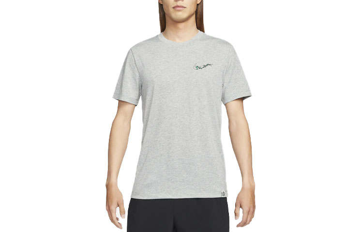 Nike Nike T Shirts Men's Gray Crew Neck Moderate Straight Fit