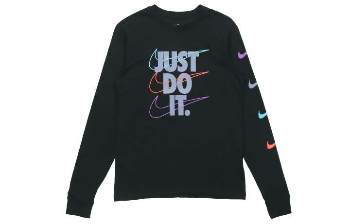 Nike Nike T Shirts Men's Black Crew Neck Moderate Straight Fit