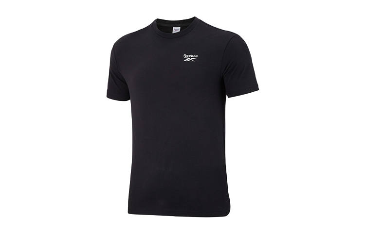 Reebok T Shirts Unisex Black Crew Neck Moderate Straight Fit