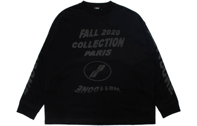WE11DONE T Shirts Unisex Black Crew Neck Moderate Straight Fit