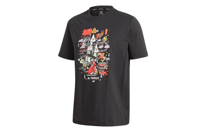 Adidas Adidas T Shirts Men's Black Crew Neck Moderate Straight Fit