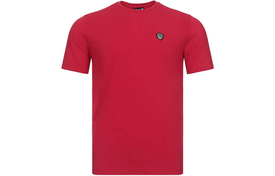 EMPORIO ARMANI T Shirts Men's Red Crew Neck Moderate Straight Fit