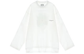 WOOYOUNGMI T Shirts Unisex White Crew Neck Moderate Straight Fit