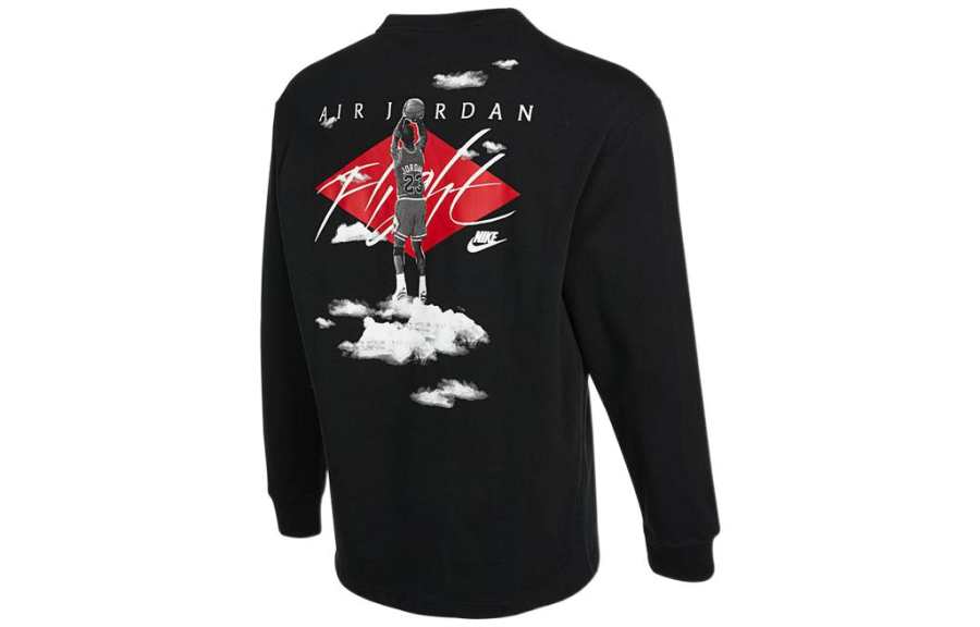 Jordan Jordan Flight Essentials T Shirts Men's Black Crew Neck Moderate Straight Fit
