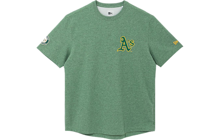 New Era T Shirts Men's Green Crew Neck Moderate Straight Fit