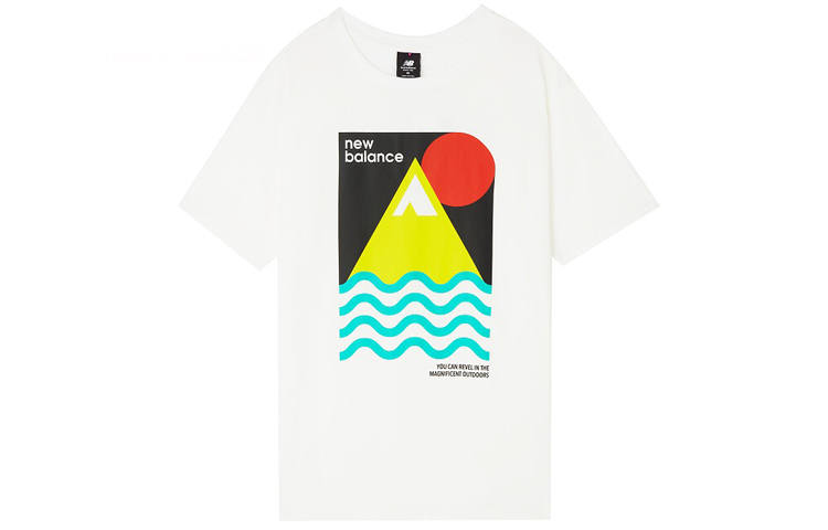 New Balance New Balance New Balance Athletics Trail T Shirts Men's White Crew Neck Moderate Straight Fit