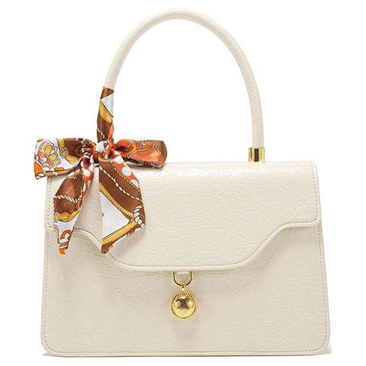 PAYOT Microfiber Synthetic Leather Handbag One Shoulder Crossbody Women's Ecru
