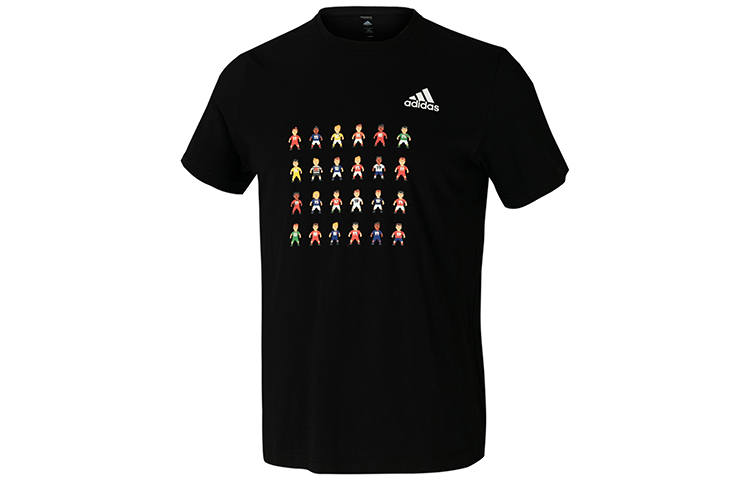 Adidas Adidas T Shirts Men's Black Crew Neck Moderate Straight Fit
