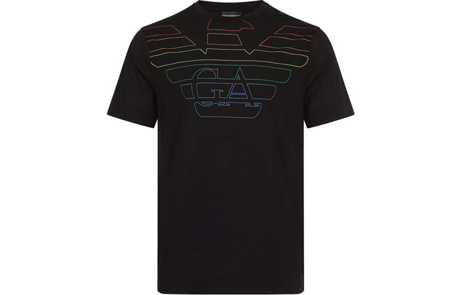 EMPORIO ARMANI T Shirts Men's Black Crew Neck Moderate