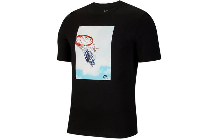 Nike Nike T Shirts Men's Black Crew Neck Moderate Straight Fit