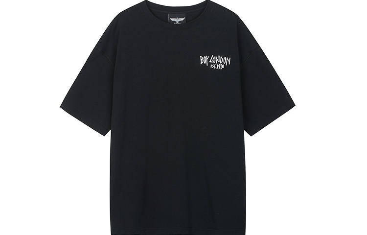 Boy London T Shirts Unisex Black Crew Neck Moderate Straight Fit