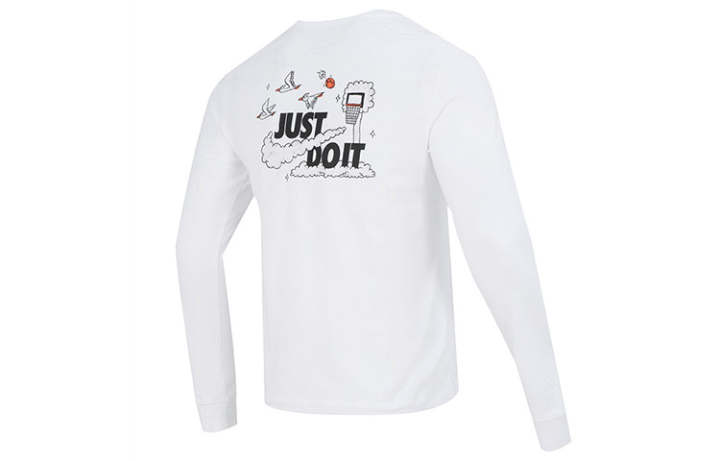 Nike Nike T Shirts Men's White Crew Neck Moderate Straight Fit