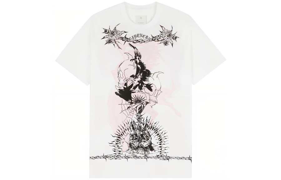 Givenchy Givenchy Gothic Print Oversized T Shirt