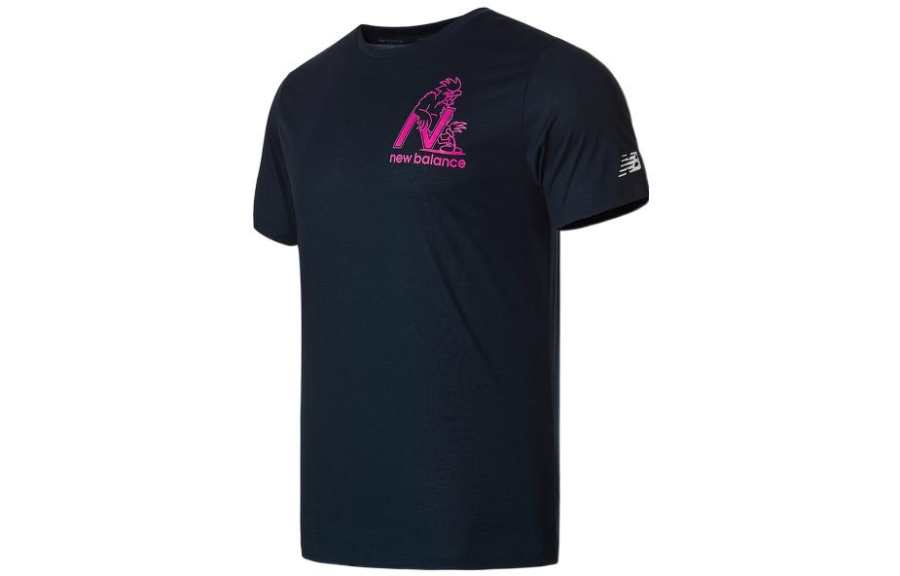 New Balance New Balance T Shirts Men's Blue Crew Neck Thin Straight Fit