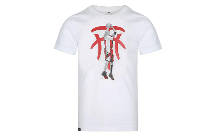 Adidas Adidas T Shirts Men's White Crew Neck Moderate Straight Fit