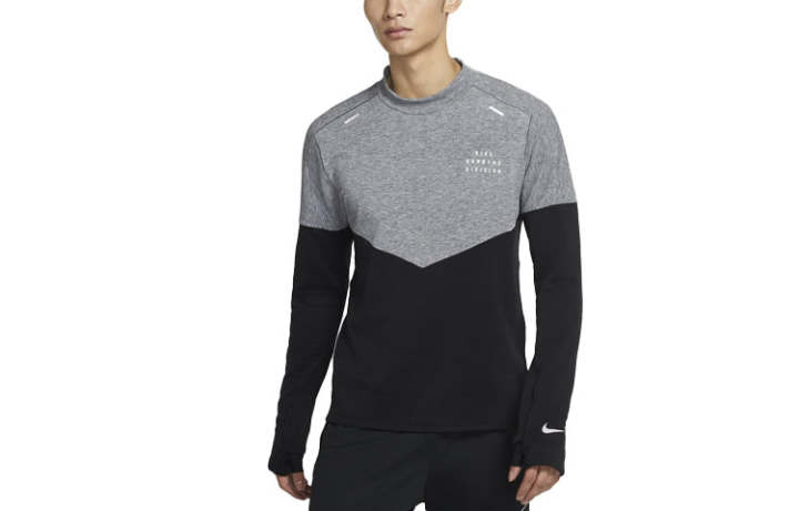 Nike Nike Running T Shirts Men's Black Stand Collar Moderate Straight Fit