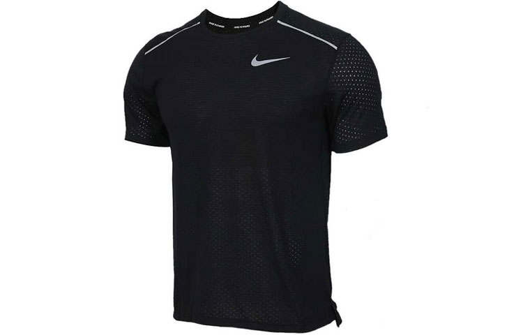 Nike Nike T Shirts Men's Black Crew Neck Moderate Straight Fit