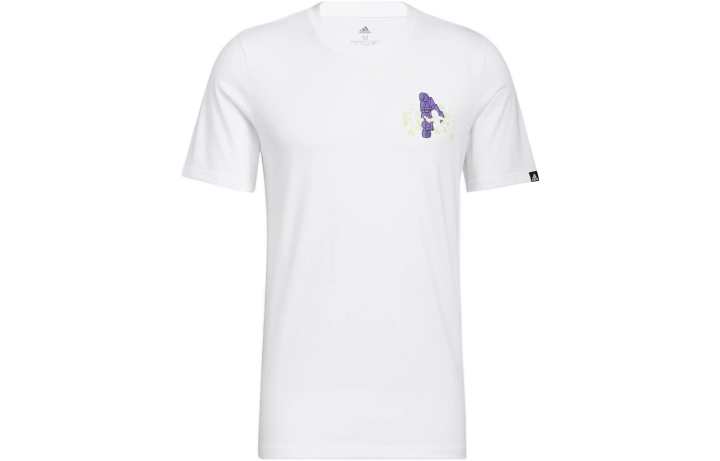 Adidas Adidas T Shirts Men's White Crew Neck Moderate Straight Fit