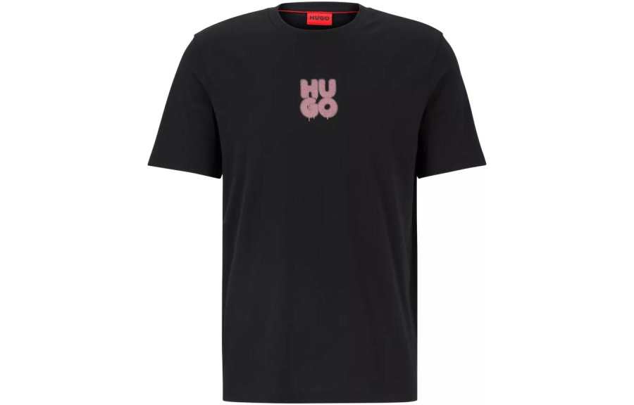 HUGO BOSS T Shirts Men's Black Crew Neck Moderate Straight Fit