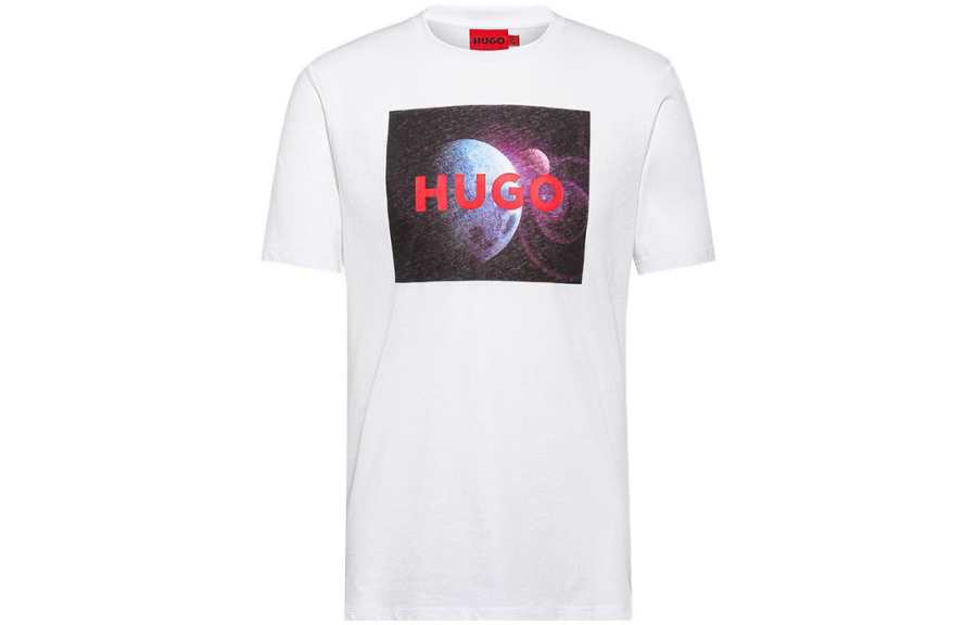 HUGO BOSS T Shirts Men's White Crew Neck Moderate Straight Fit