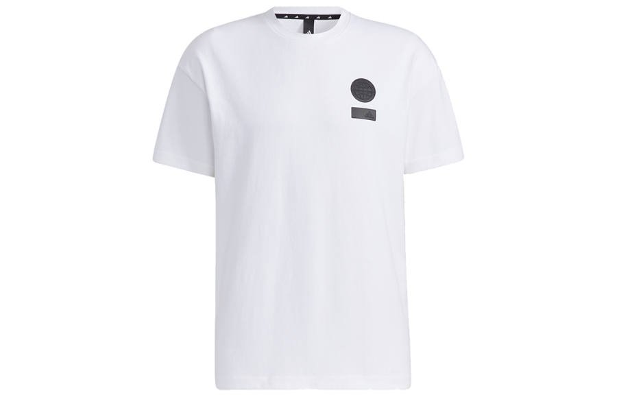 Adidas Adidas T Shirts Men's White Crew Neck Moderate Straight Fit