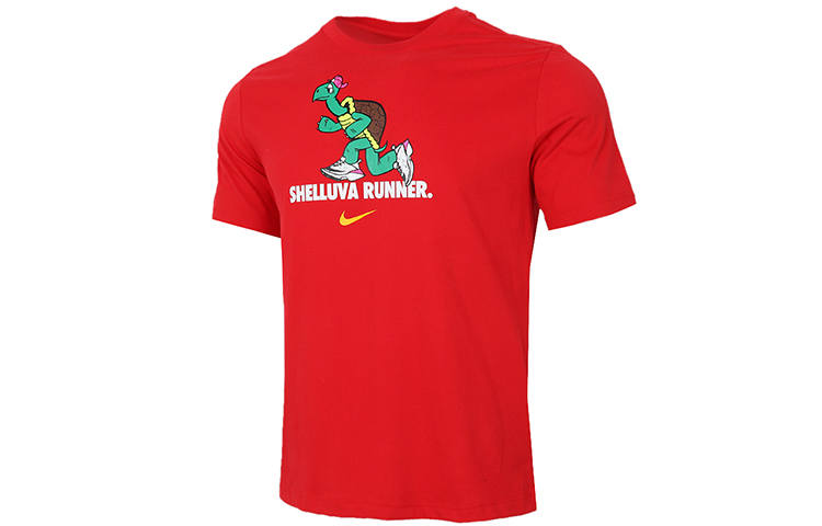 Nike Nike T Shirts Men's University Red Crew Neck Moderate Straight Fit