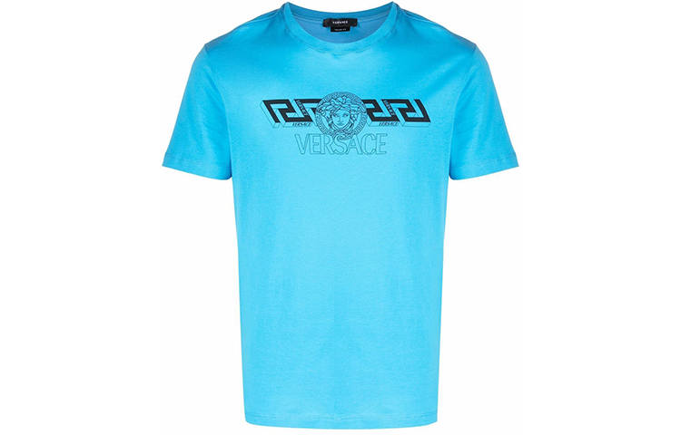 VERSACE VERSACE T Shirts Men's Blue Crew Neck