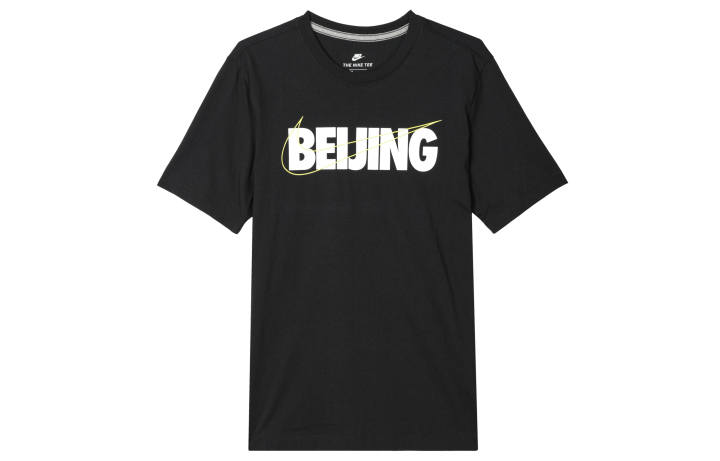 Nike Nike T Shirts Men's Black Crew Neck Moderate Straight Fit