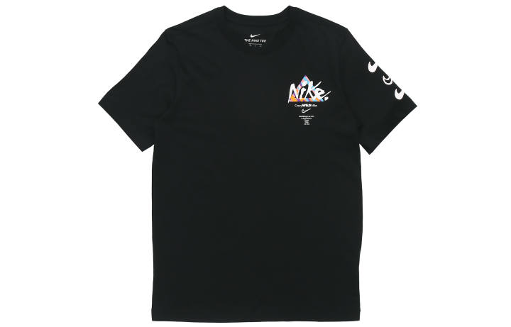 Nike Nike T Shirts Men's Black Crew Neck Moderate Straight Fit