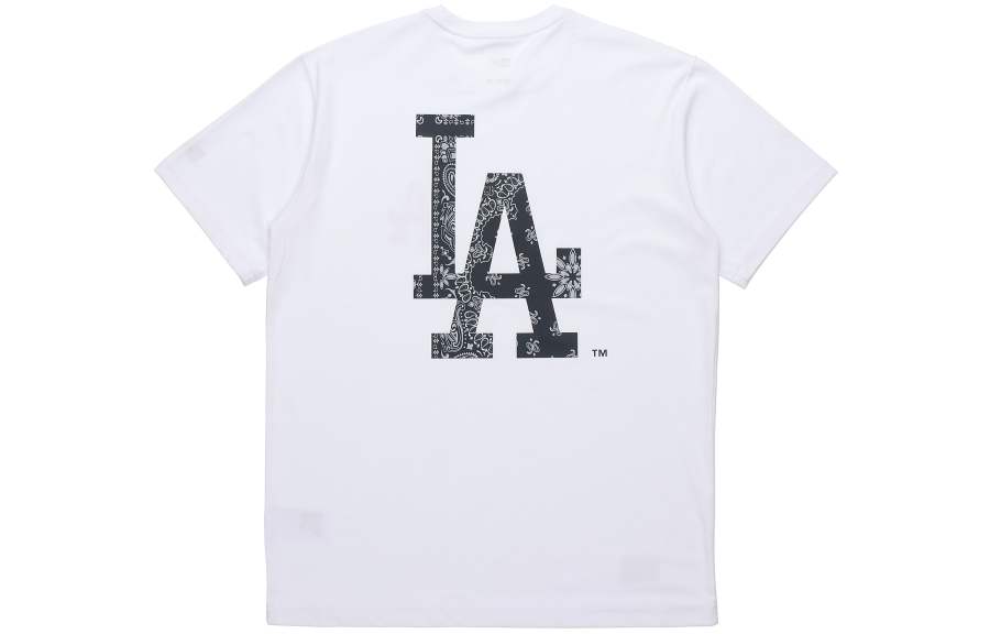 New Era BIG PAISLEY LOGO T12 LOS ANGELES DODGERS T-SHIRT WHITE
