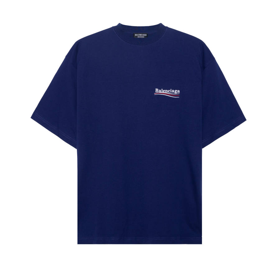 Balenciaga Political Campaign Oversized T-Shirt Dark Blue/Multi