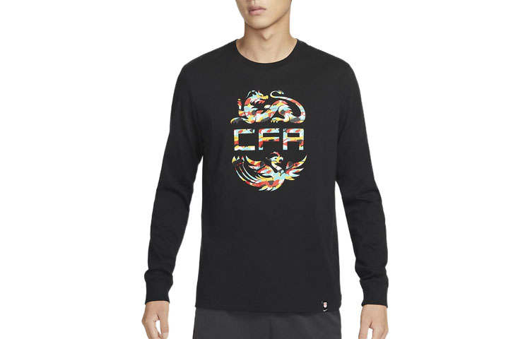 Nike Nike T Shirts Men's Black Crew Neck Moderate Straight Fit