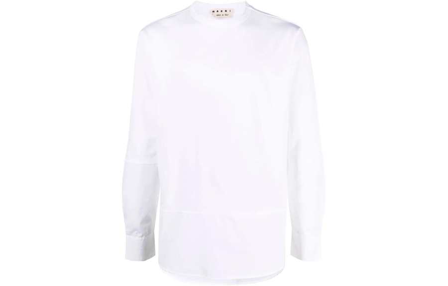 MARNI T Shirts Men's White Crew Neck Straight Fit