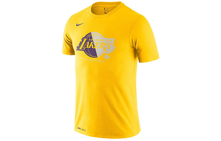 Nike Nike T Shirts Men's Yellow Crew Neck Moderate Straight Fit