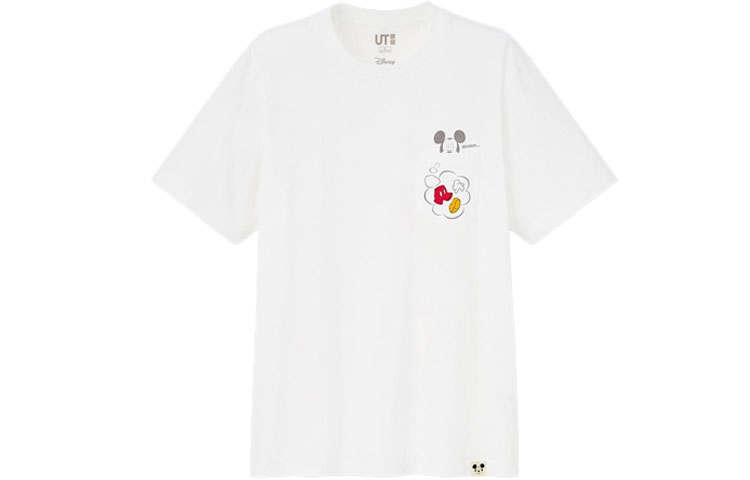 UNIQLO T Shirts Unisex White Crew Neck Moderate Straight Fit