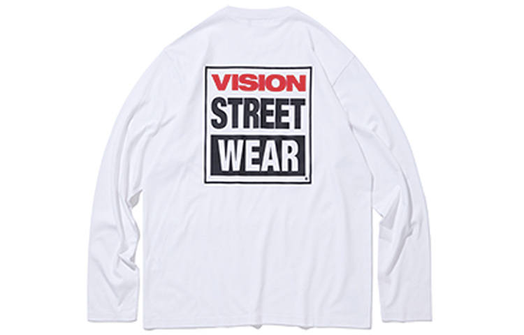 Vision Street Wear T Shirts Unisex White Crew Neck Moderate