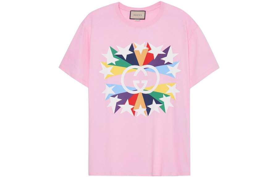 GUCCI T Shirts Men's Pink Crew Neck Moderate