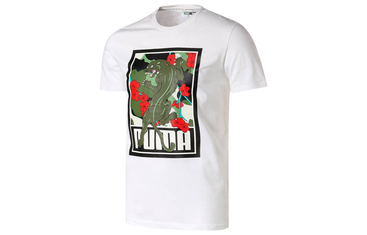 PUMA T Shirts Men's Crew Neck Moderate Straight Fit