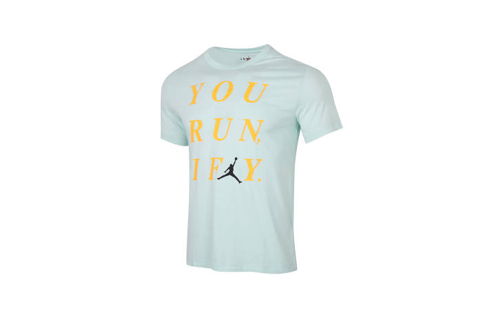 Jordan Jordan T Shirts Men's Igloo Blue Crew Neck Moderate