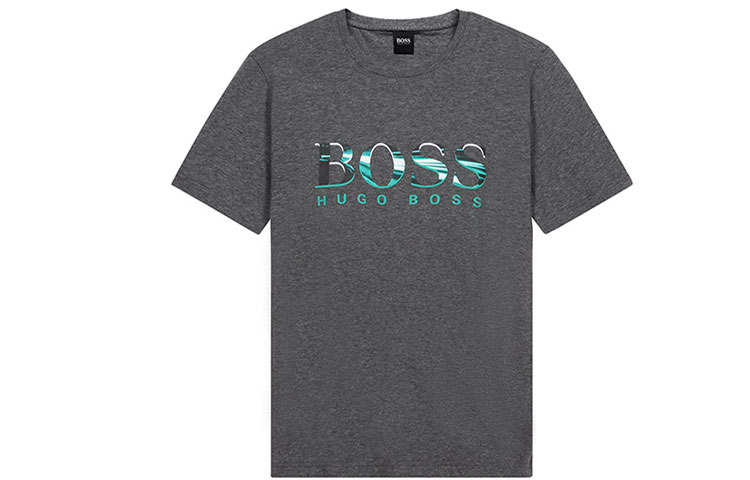 HUGO BOSS T Shirts Men's Gray Crew Neck Moderate Other