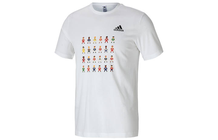 Adidas Adidas T Shirts Men's White Crew Neck Moderate Straight Fit
