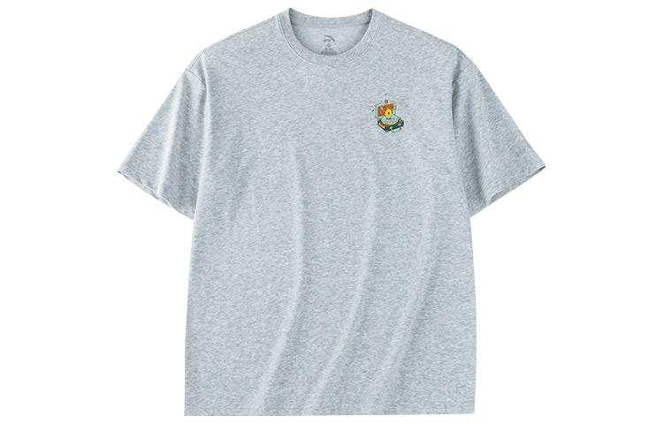 ANTA T Shirts Unisex Gray Crew Neck Moderate Straight Fit