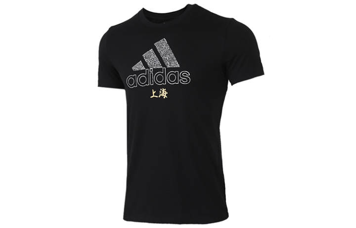Adidas Adidas T Shirts Men's Black Crew Neck Moderate Straight Fit