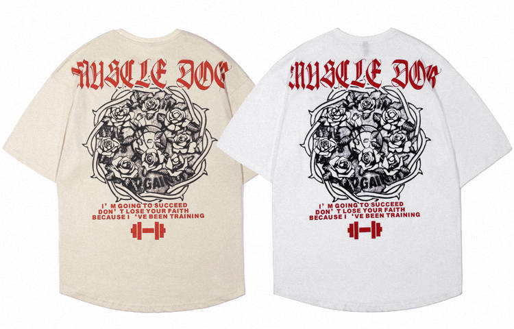 Muscle Dog T Shirts Unisex Crew Neck Moderate Straight Fit