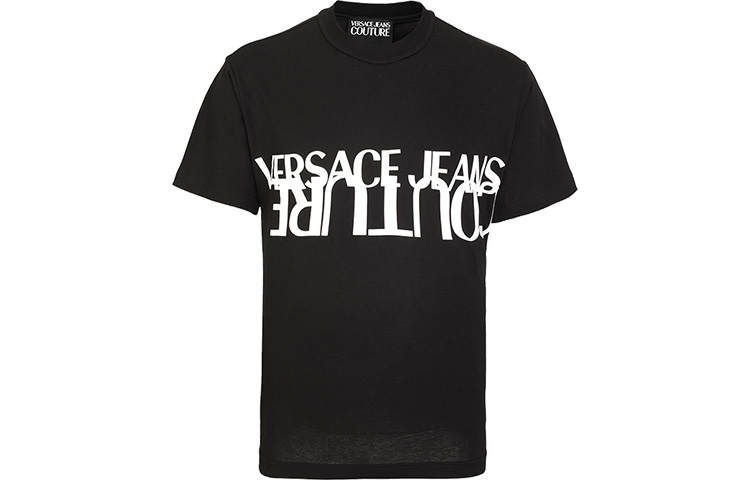 VERSACE JEANS COUTURE Straight Fit T Shirt Men's Black Gift Recommendation